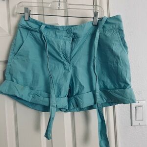 NY & Company Women's 100% cotton belt Teal Shorts 8